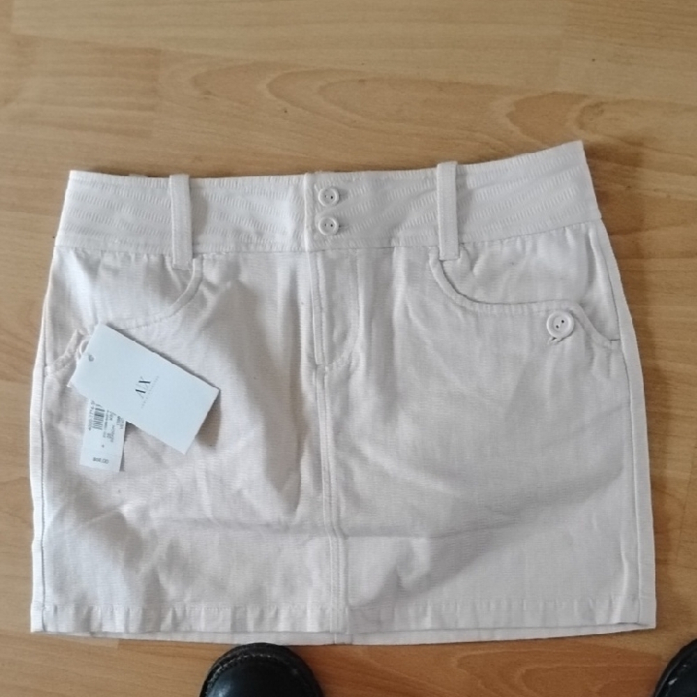 Armani Exchange White Mini Pencil Skirt Casual